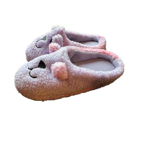 Totes Toasties Kids' Teddy Bear  Purple Fleece Slippers MD Size 13-1 - Picture 10 of 14